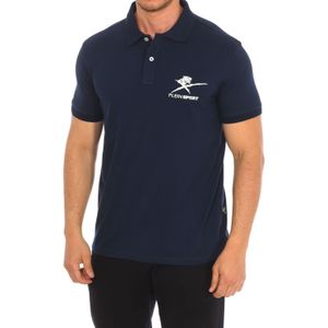 Plein Sport - Polo met Korte Mouwen - Blauw - Heren - Katoen