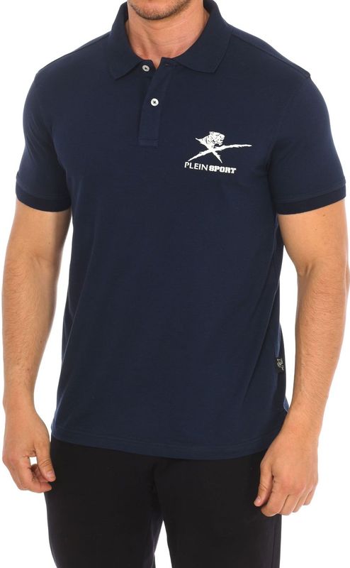 Plein Sport - Polo met Korte Mouwen - Blauw - Heren - Katoen