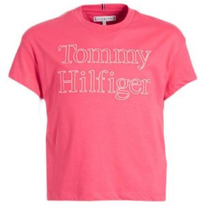 Tommy Hilfiger T-shirt Met Logo Koraalrood - Maat 6J / 116cm