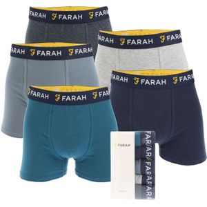 Heren Farah Darrick 5 Pack Boxershort in Navy Grijs