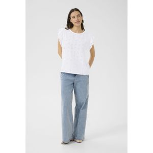 Mouwloos Shirt - Wit - Regular Fit - Heuplengte - 100% Katoen