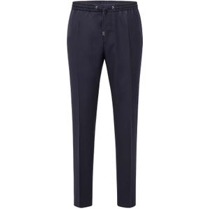BOSS - Banks - Herenbroek - Donkerblauw - Slim Fit - 100% Scheerwol
