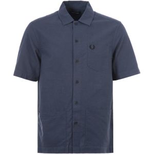 Fred Perry - Pocket Detail Oxford - Overhemd - Navy - Korte Mouwen