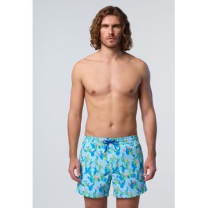 North Sailsvoor mannen. 673746 Blauw zwempak met grafische print (S), Strandkleding, Polyester