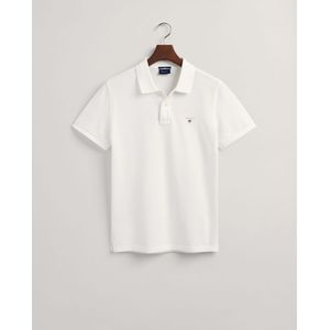 Men's Gant Original Slim Fit Pique Polo Shirt In White - Maat 2XL