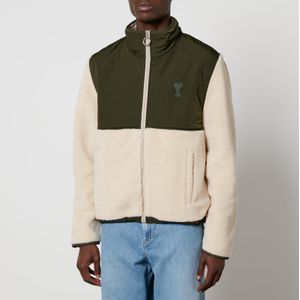 Heren Ami Paris Sherpa jas met rits in Khaki