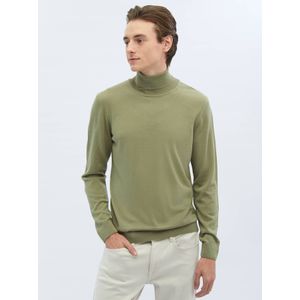 Effen gebreide wolmix gebreide trui