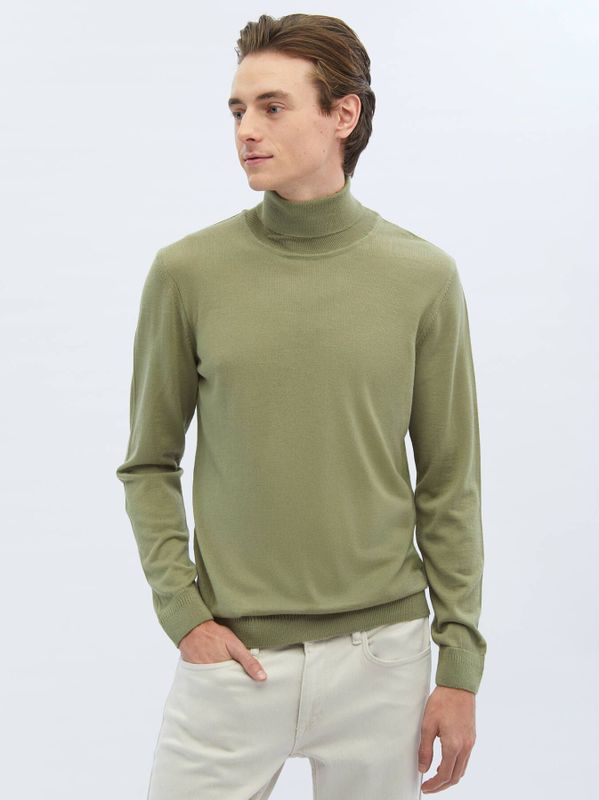 Effen gebreide wolmix gebreide trui