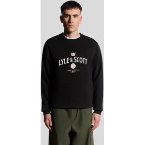 Lyle & Scott - Cheers Graphic - Ronde Hals Sweater - Zwart