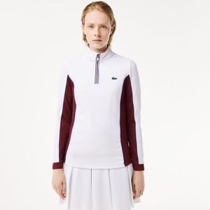 Lacoste Sport Slim Fit Tennis Layering Sweatshirt voor dames in Wit rood