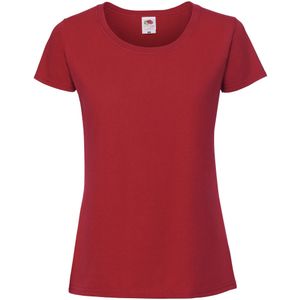 Fruit Of The Loom Vrouwen / Dames Fit Ringgesponnen Premium Tshirt (Rood)