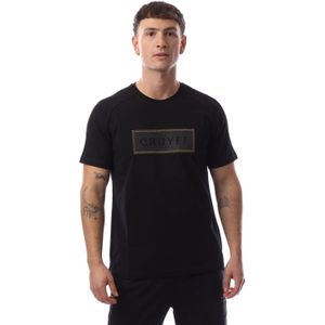 Heren Cruyff Fuzeknit Lasercut T-shirt in Zwartgoud