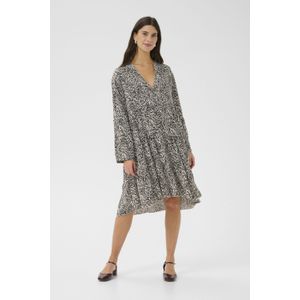Jerseyjurken - Dierenprint - Viscose - V-hals - Driekwart Mouw - Knielengte