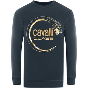 Cavalli Class - Piercing Slang Logo - Donkerblauwe Sweatshirt