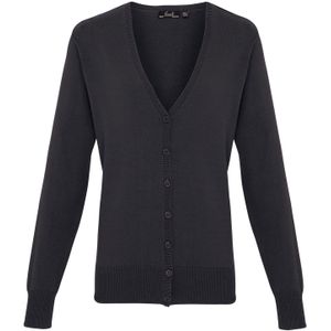 Premier Dames/Dames Katoen Acryl V Hals Vest (Houtskool)