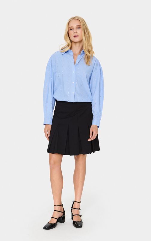 SAINT TROPEZ - Blouse 'Zikku' - Lichtblauw - Klassieke Blouse