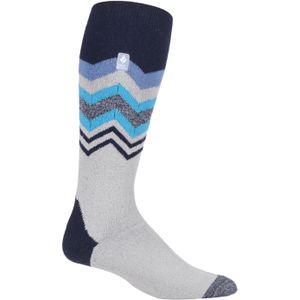 Heat Holders Dames lichtgewicht thermo skisokken - Gray Zig Zag