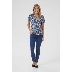 Blouse met korte mouwen Regular fit Black/Blue Graphic Dot black blue