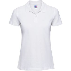 Russell Europa Vrouwen/dames Klassiek Katoenen Korte Mouw Poloshirt (Wit)