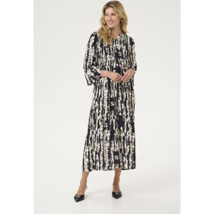 Jurk Regular fit Black/White Graphic Lines black offwhite