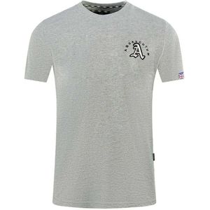 Aquascutum Heren Londen Borduurwerk Achterafdruk T-Shirt (Grijs)