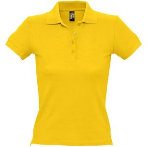 SOLS Vrouwen/dames Mensen Pique Korte Mouw Katoenen Poloshirt (Goud) - Maat M