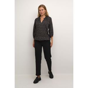Blouse - Dark Blue - Regular Fit - Lange Mouwen - Graphic Dot