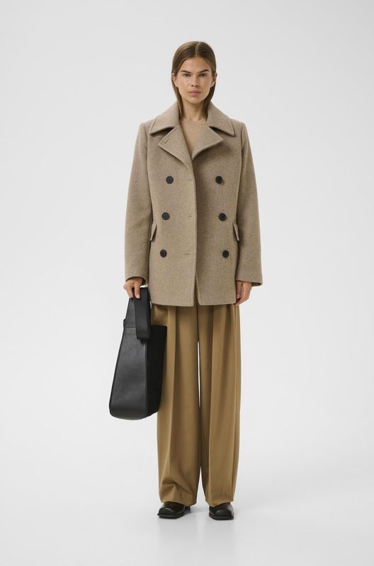 InWear, Dames, Mantels, Beige, Maat: S Leer,