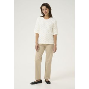 Gebreide Trui - Effen - Knitwear - Ronde Hals - Halve Mouw