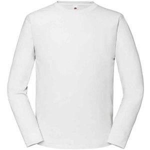 Fruit of the Loom Unisex volwassen Iconic 195 Premium T-shirt met lange mouwen (Wit)