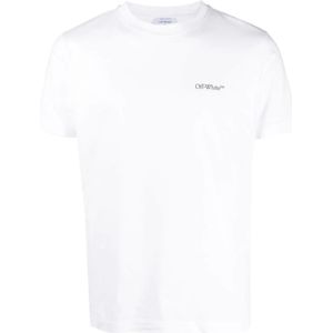 Gebroken Wit T-shirt Met Scratch Arrow-logoprint In Wit - Maat XL
