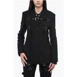 Off White - Single-breasted Blazer - Zwart - Dames - Scheerwol