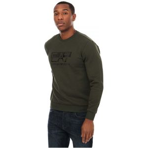 Men's Emporio Armani EA7 Visibility Cotton Crew Sweatshirt In Green - Maat M