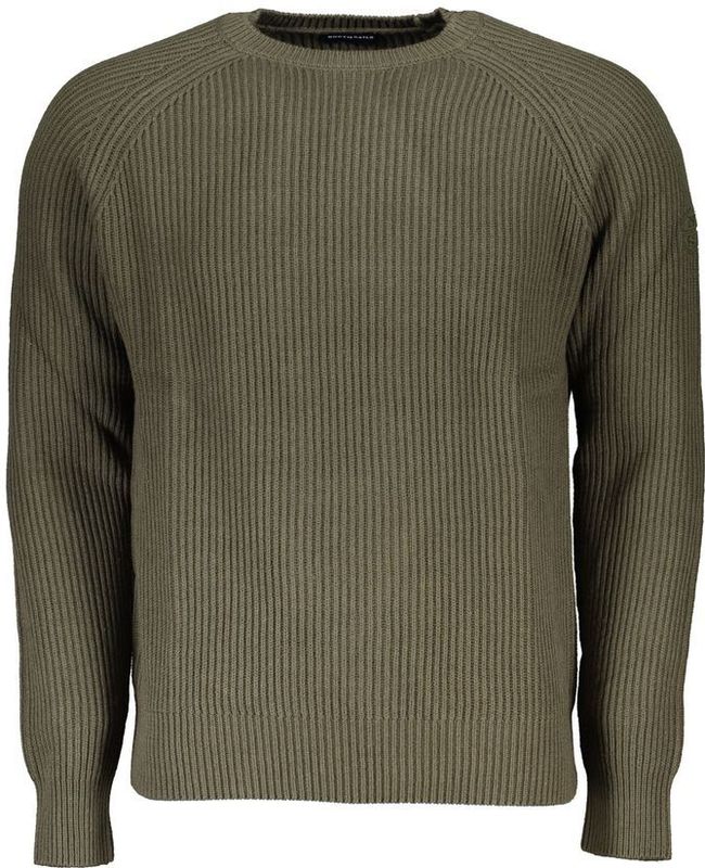 Ribbed Crew Neck - Groen - Sweater - Katoen - Lange Mouwen