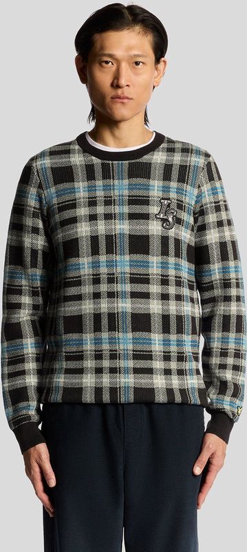 Lyle & Scott - Geribbelde Tartanjumper - Meerkleurig - Ronde Hals