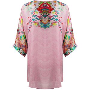 Inoa - Keukenhof 120216 - Top - Pink - 100% Zijde - 3/4 Mouwen