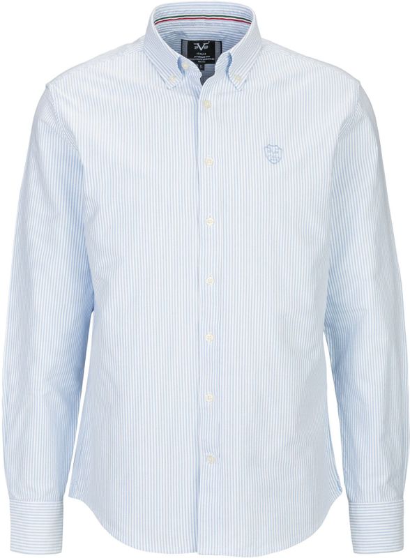 19v69 ITALIA - Rocco Stripe - Overhemd - Blauw - Katoen