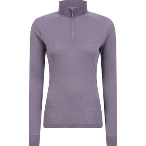 Mountain Warehouse Dames/Dames Merino Wol Zip Hals Thermo Top (Donker paars)