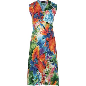 Mouwloze Empire Line-jurk in Oranje print