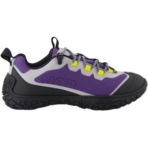 Dior - Wandelsneakers - Paars - Stof - Vetersluiting - Logo Detail