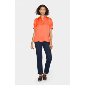 SAINT TROPEZ - Blouse 'Veeni' - Donkoranje - Wijde Blouse