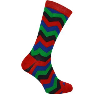 Mr Heron bamboesokken met nieuw patroon voor heren - Zig Zags (Rood)
