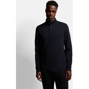 Bugatti Herren Polo met lange mouwen en opstaande kraag