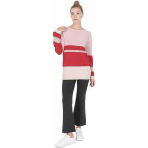 Crown Of Edinburgh Cashmere Dames Trui Met Boothals Coe 0017 Roze/Rood - Maat S