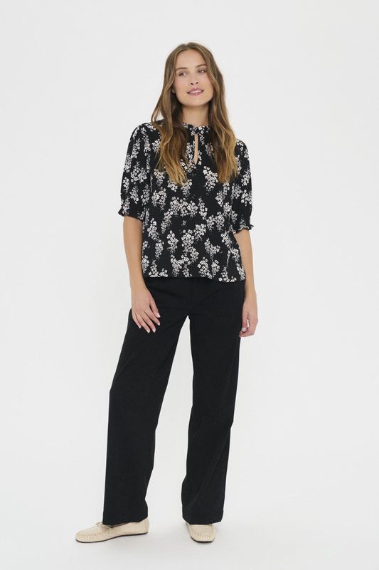 Blouse met korte mouwen LenyaSZ Blouse met korte mouwen Regular fit black white