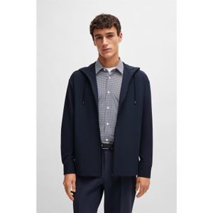 Heren Boss P-Olson Hooded Shirt in donkerblauw