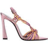 Saint Laurent - Sandalen - Roze - 10,5 cm Hak - 100% Kalfsleer