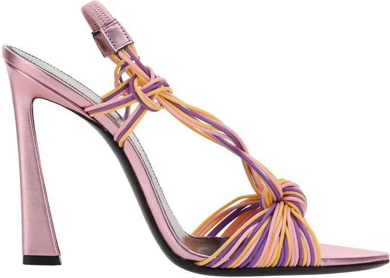 Saint Laurent - Sandalen - Roze - 10,5 cm Hak - 100% Kalfsleer