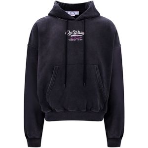 Wave Off - Boxy Hoodie - Gebroken Wit - Zwart - 100% Katoen