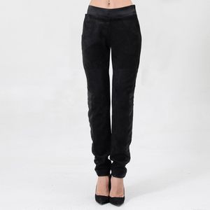 Rechte Broek - Suede en Satijn - Elegante Sigaretten Snit - 104 cm Lengte